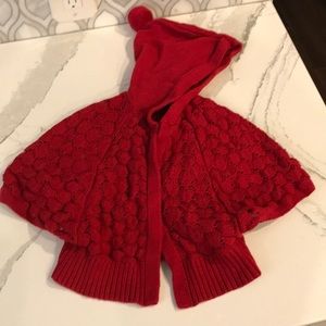 Little girls hooded poncho or shawl